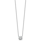 14k White Gold 4 carat Certified Lab Grown Diamond VS/SI+ G+ Round Complete Four Prong 18 inch Solitaire Necklace